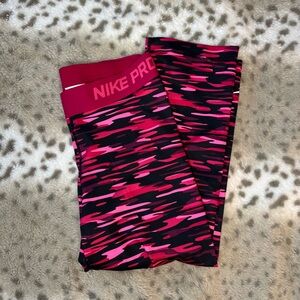 Nike Pro Vibrant Pink and Black Leggings